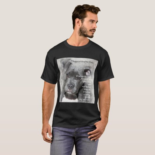Adopteer een Shelter Pet - Pitbull T-shirt (Voorkant volledig)