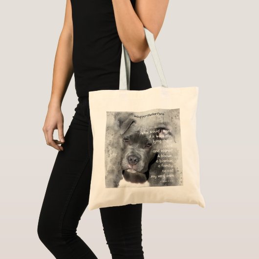 Adopteer een Shelter Pet - Pitbull Tote Bag (Voorkant (product))