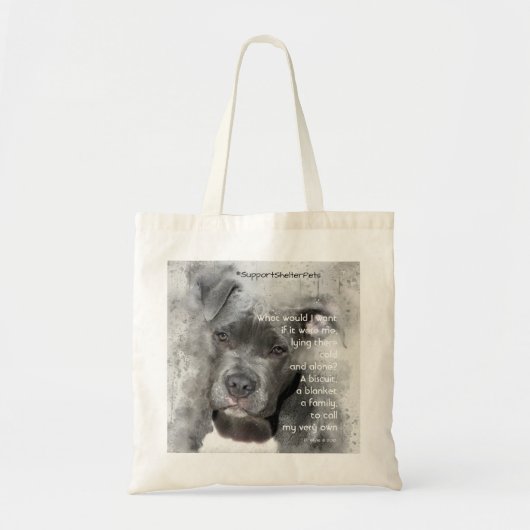 Adopteer een Shelter Pet - Pitbull Tote Bag (Voorkant)