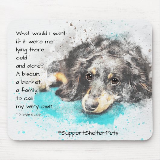 Adopteer een Shelter Pet - Teckel Muismat (Voorkant)