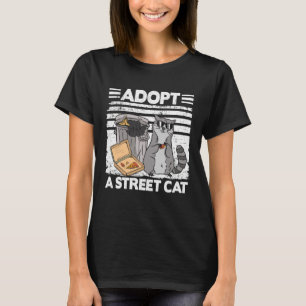 Adopteer een straat kat vuilnis vuilnis panda pizz t-shirt