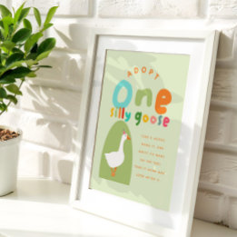 Adopteer een Stuffie Een Gekke Gans 1e verjaardag  Perfect Poster