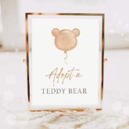 Adopteer een teddybeer ballon boho adoptie verjaar poster