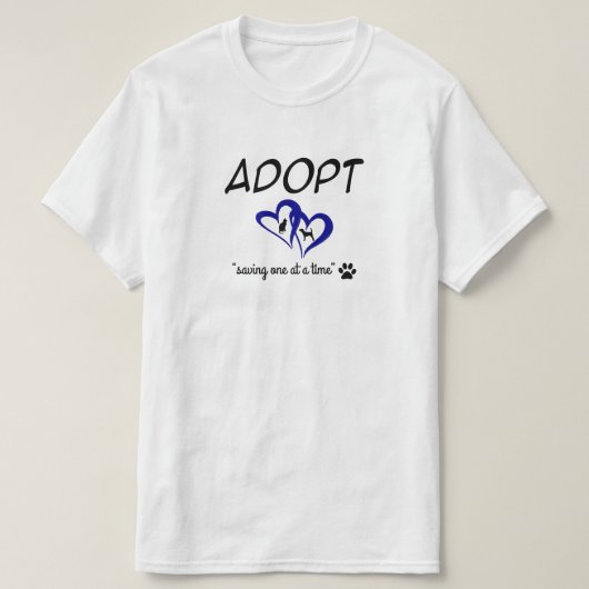 Adopteer "Eén tegelijk redden" T-shirt (Design voorkant)