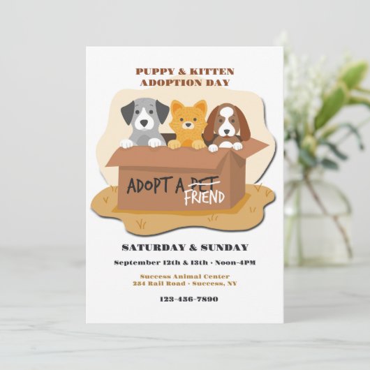 Adopteer een uitnodiging voor een vriend (Staand voorkant)