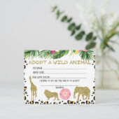 Adopteer een wild dier verjaardagsfeestje certific briefkaart (Staand voorkant)