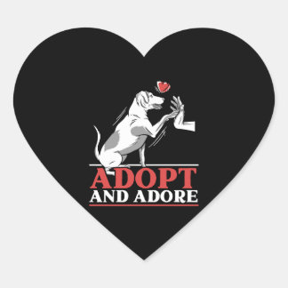 Adopteer en Adopteer Animal Rights Animal Rescue Hart Sticker