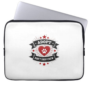 Adopteer Geen Dierenwinkel Crew Vintage Dierenredd Laptop Sleeve
