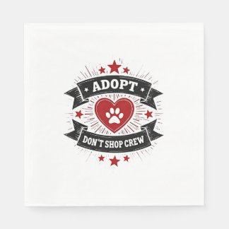 Adopteer Geen Dierenwinkel Crew Vintage Dierenredd Servet