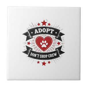 Adopteer Geen Dierenwinkel Crew Vintage Dierenredd Tegeltje