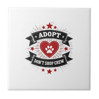 Adopteer Geen Dierenwinkel Crew Vintage Dierenredd Tegeltje