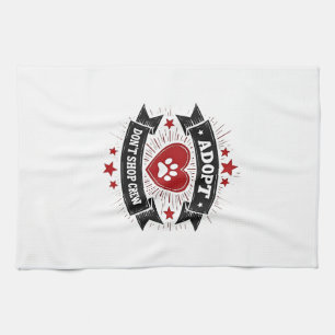 Adopteer Geen Dierenwinkel Crew Vintage Dierenredd Theedoek