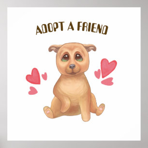 Adopteer kinder honden poster