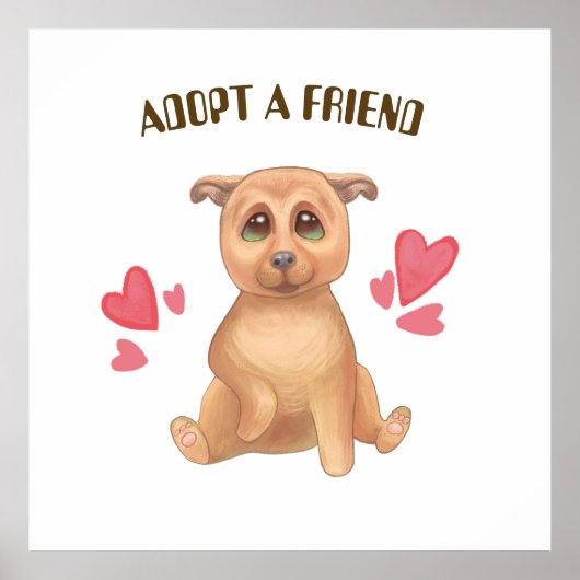 Adopteer kinder honden poster (Voorkant)