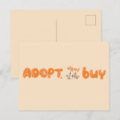 Adopteer, Koop Niet Kat Liefhebber Briefkaart (Voorkant / Achterkant)