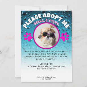 Adopteer me hond aangepaste foto schuilplaats dier kaart