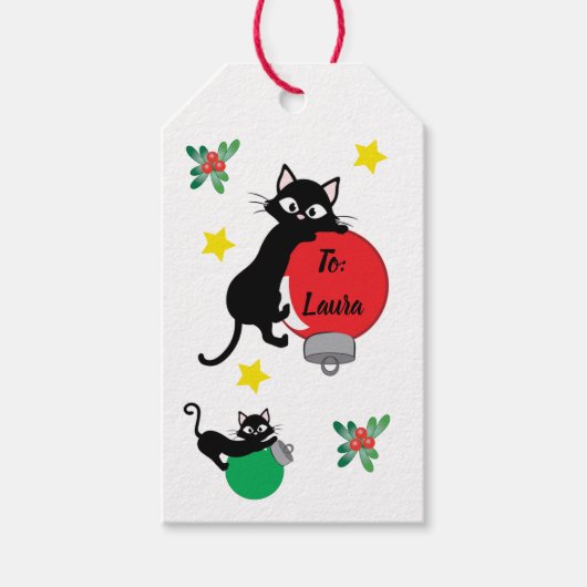 Adopteer: Met een bal deze Kerstmis! Cadeaulabel (Voorkant)