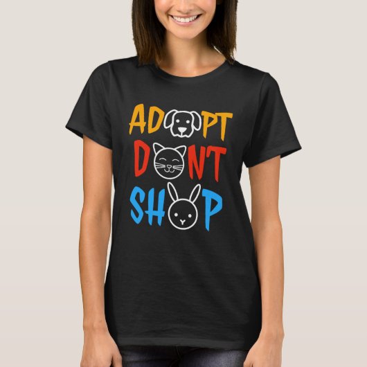 Adopteer Niet Kopen Dier Dierenredding T-shirt (Voorkant)