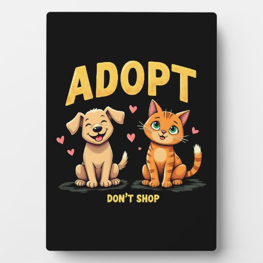 Adopteer Niet Kopen - Schattige Dierenredding Dier Fotoplaat (voorkant)