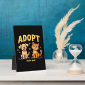 Adopteer Niet Kopen - Schattige Dierenredding Dier Fotoplaat (Zijkant)