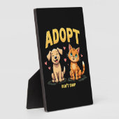 Adopteer Niet Kopen - Schattige Dierenredding Dier Fotoplaat (Zijkant)