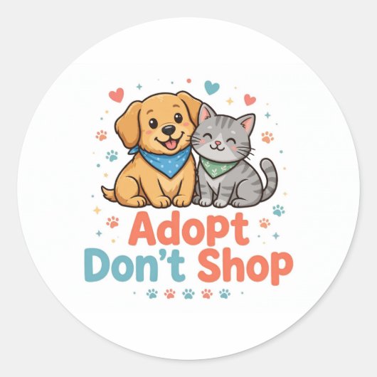 Adopteer Niet Kopen Sticker (Voorkant)