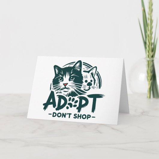 Adopteer niet winkelen 1 bedankkaart (Voorkant)