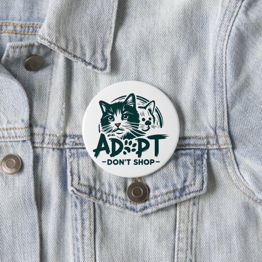 Adopteer niet winkelen 1 ronde button 7,6 cm (In situ)