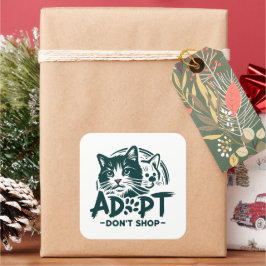 Adopteer niet winkelen 1 vierkante sticker