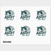Adopteer niet winkelen 1 vierkante sticker (Vel)