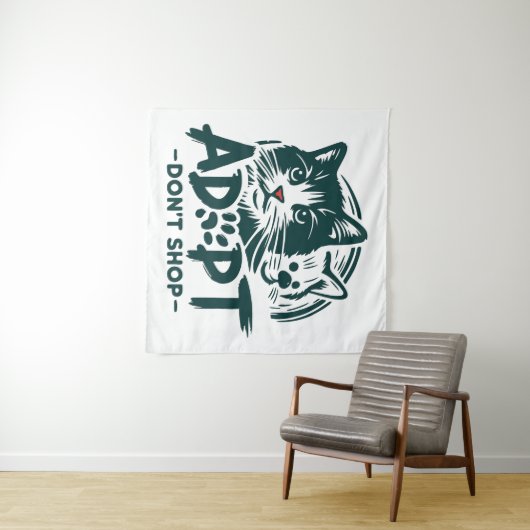 Adopteer niet winkelen 1 wandkleed (In Situ (horizontaal))