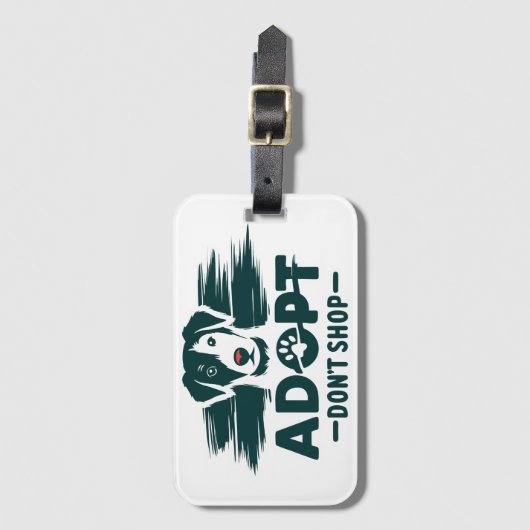 Adopteer niet winkelen 2 bagagelabel (Voorkant (verticaal))