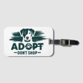 Adopteer niet winkelen 2 bagagelabel (Voorkant (horizontaal))