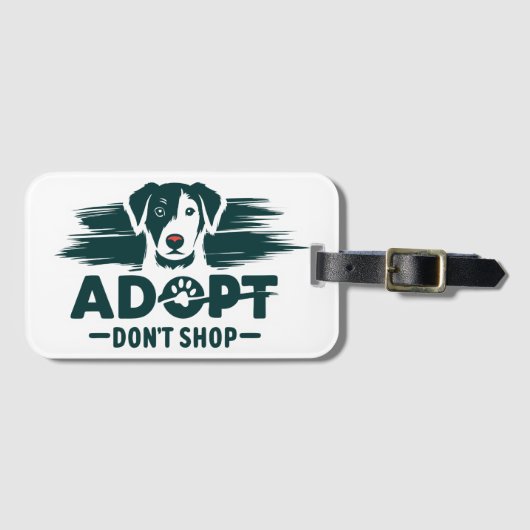 Adopteer niet winkelen 2 bagagelabel (Voorkant (horizontaal))