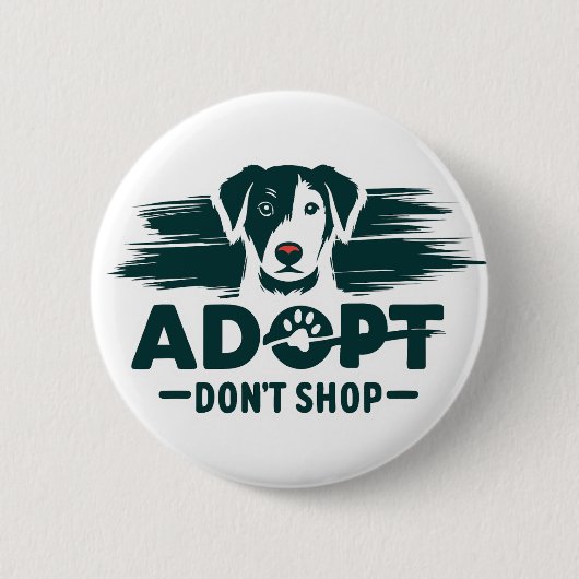 Adopteer niet winkelen 2 ronde button 5,7 cm (Voorkant)