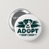 Adopteer niet winkelen 2 ronde button 5,7 cm (Voorkant /achterkant)