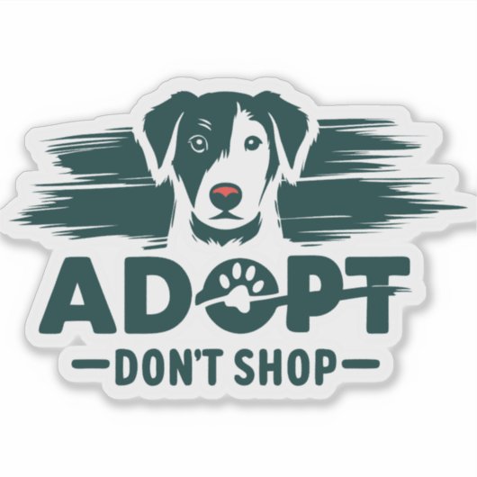 Adopteer niet winkelen 2 sticker (Voorkant)