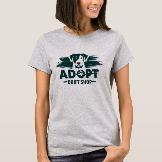 Adopteer niet winkelen 2 t-shirt (Voorkant)