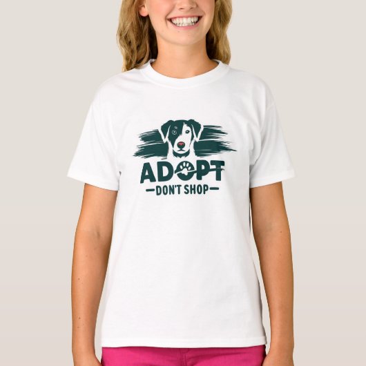 Adopteer niet winkelen 2 t-shirt (Voorkant)