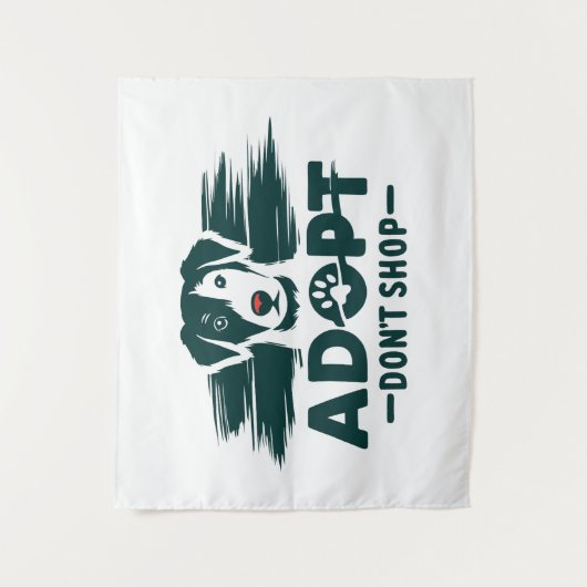 Adopteer niet winkelen 2 wandkleed (Voorkant)