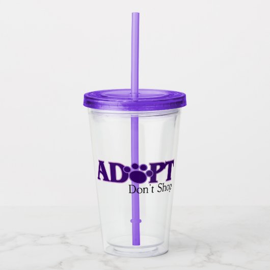 Adopteer Niet winkelen Acryl Tumbler Acryl Drinkbeker (Voorkant)