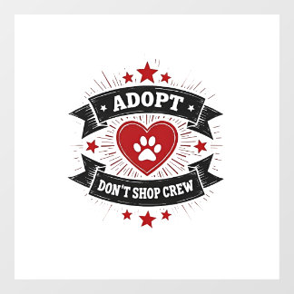 Adopteer Niet Winkelen Bemanning Vintage Dierenred Raamsticker