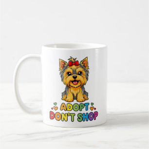 Adopteer Niet Winkelen, Cute Yorkie Hond Reddingso Koffiemok