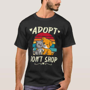 Adopteer Niet Winkelen Dieren Hond Kat Adoptie Hui T-shirt