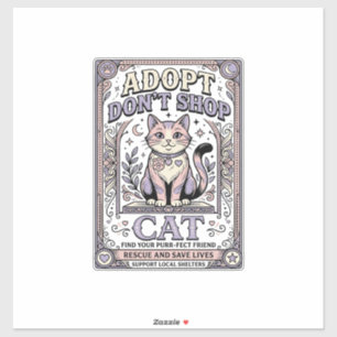 Adopteer Niet Winkelen Kat Kat Reddings Adoptie Vi Sticker