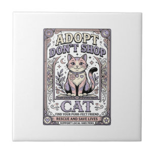 Adopteer Niet Winkelen Kat Kat Reddings Adoptie Vi Tegeltje