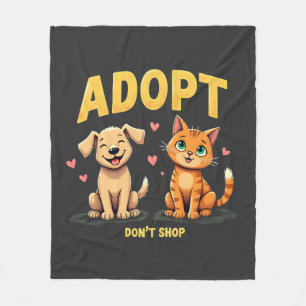 Adopteer Niet Winkelen - Knuffel Dierenredding Die Fleece Deken