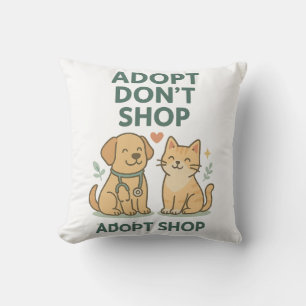 Adopteer niet winkelen - Schattige honden- en katt Kussen