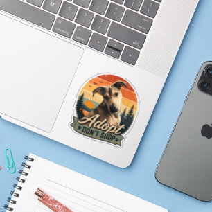 Adopteer Niet Winkelen Vintage Reddingshond Zonson Sticker