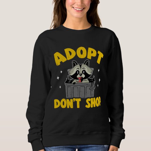 Adopteer Niet Winkelen Wasbeer 3 Trui (Voorkant)